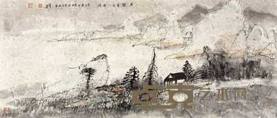常进 辛巳（2001年）作 吴越平分一水间 镜心 42×98.5cm